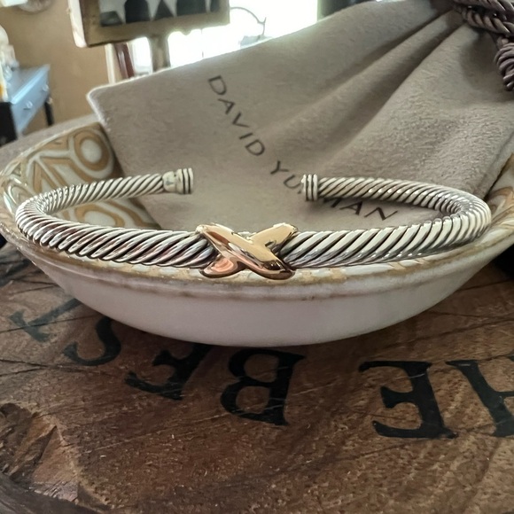 David Yurman Jewelry - David Yurman X Classic Cable Station Bracelet in Sterling Silver & 18K Rose Gold